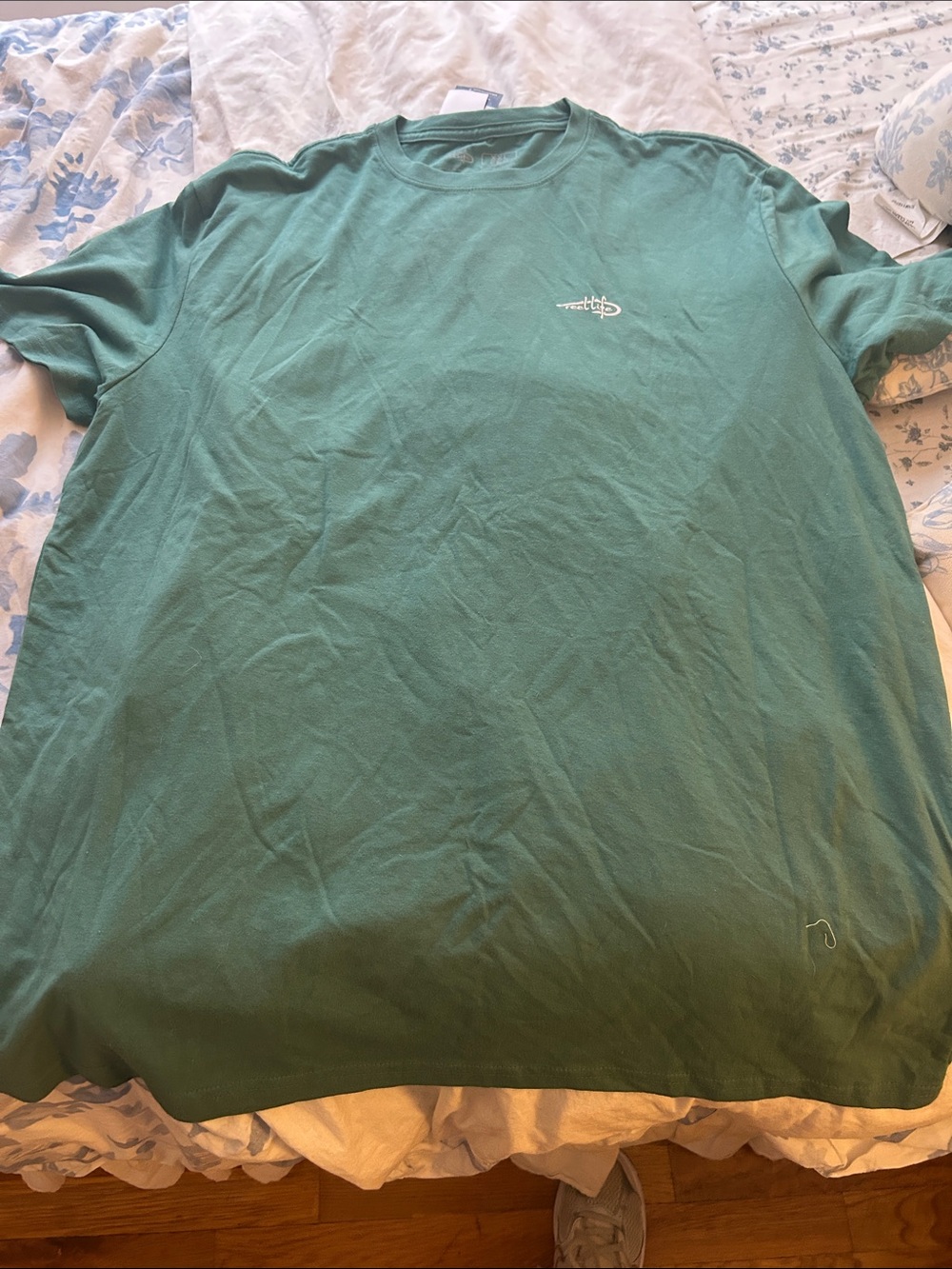 Relaxed Fit Short-Sleeve Crewneck Tee in Teal Green